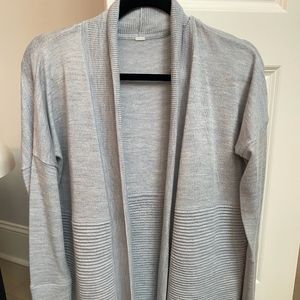 Lululemon Sit In Lotus Wrap Sweater, light blue